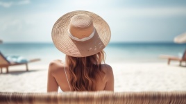 Молодая женщина на пляже