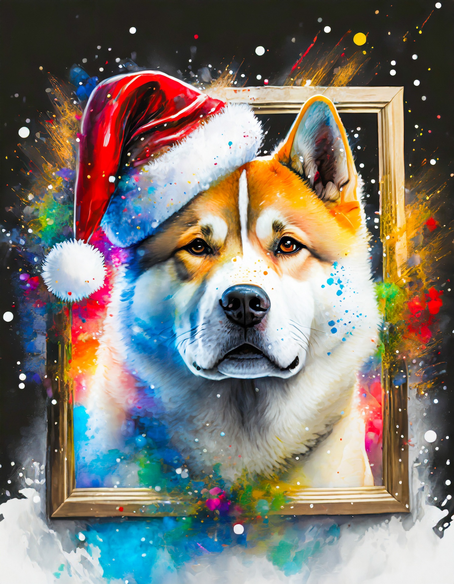 Dog, Akita, Christmas Day Free Stock Photo - Public Domain Pictures