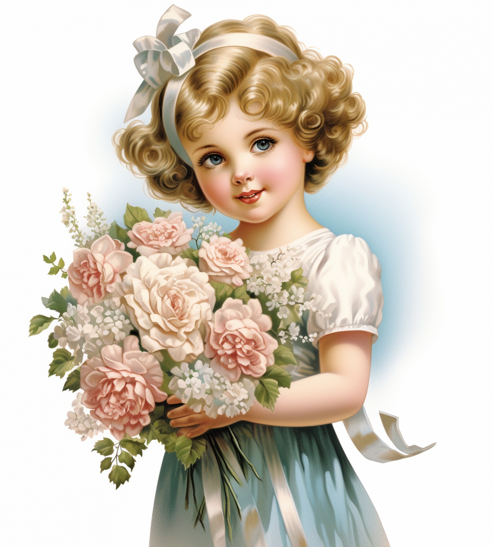 Vintage Flower Girl Free Stock Photo - Public Domain Pictures