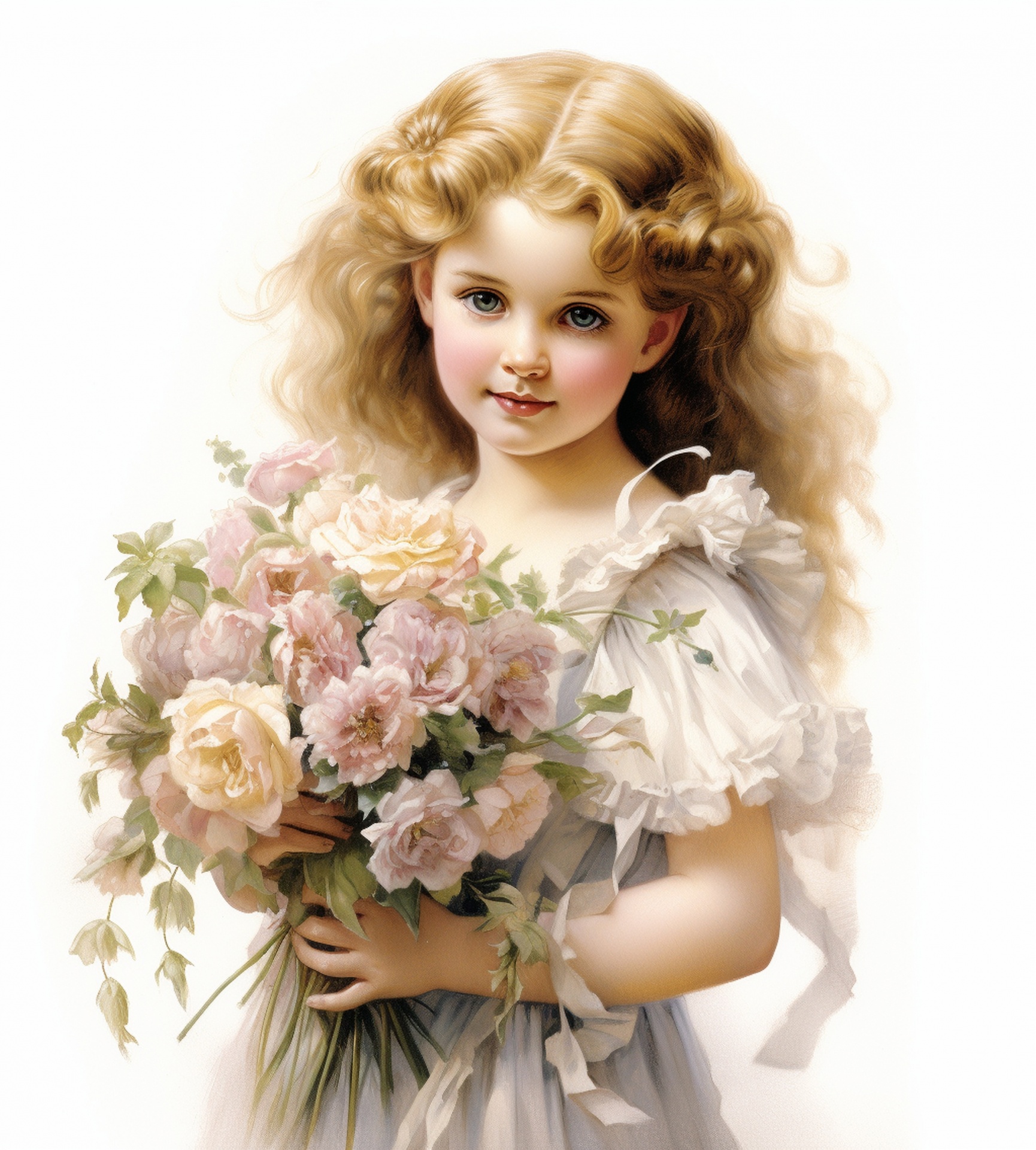 Vintage Flower Girl Free Stock Photo - Public Domain Pictures