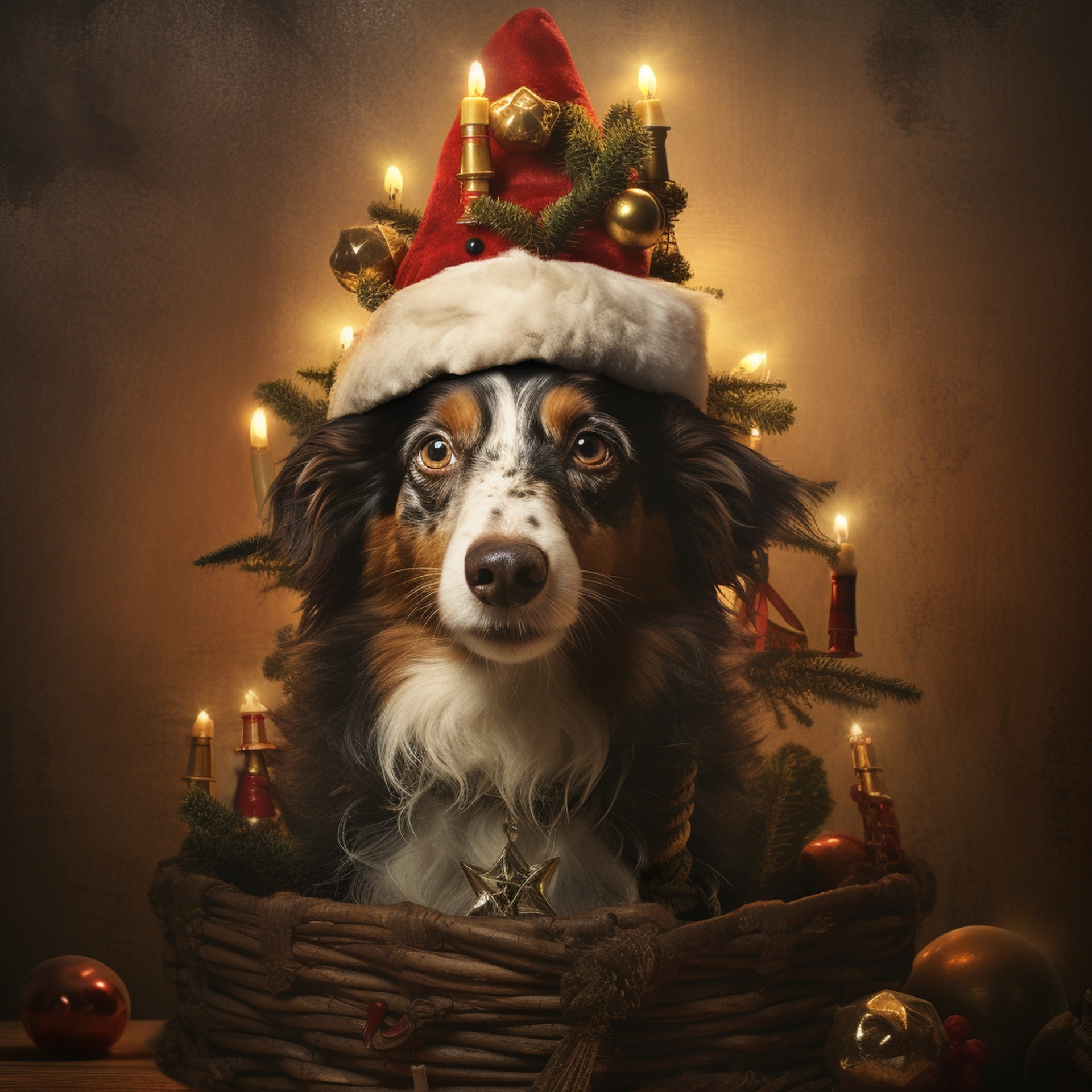 Funny Christmas Dog Art Free Stock Photo - Public Domain Pictures