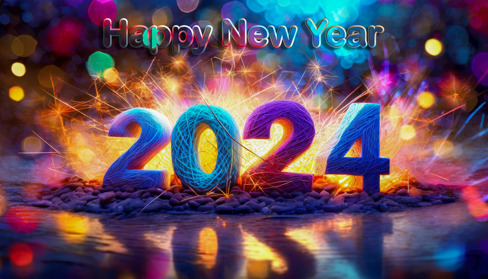 New Year, Year 2024, Greeting Card Free Stock Photo - Public Domain ...