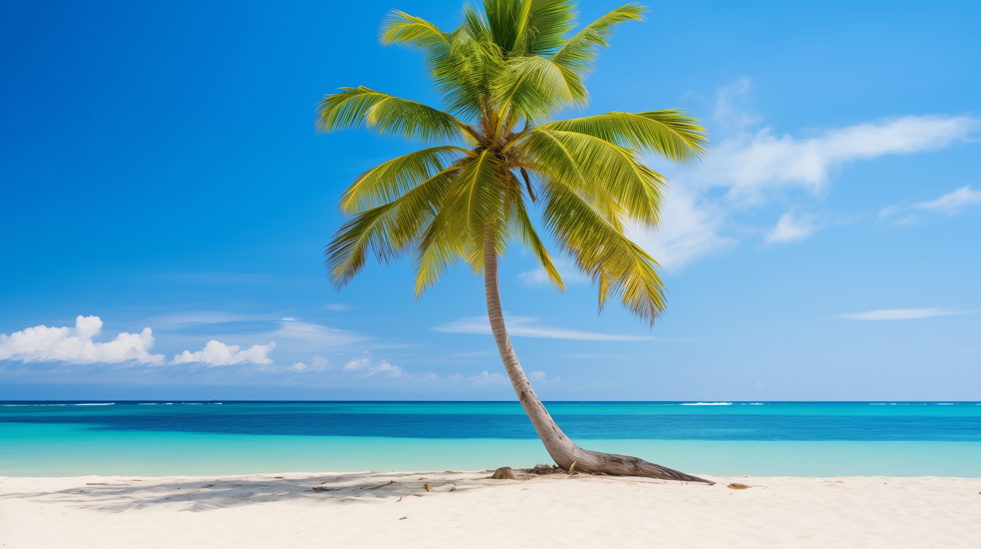 Palm Tree On Tropical Beach Free Stock Photo - Public Domain Pictures