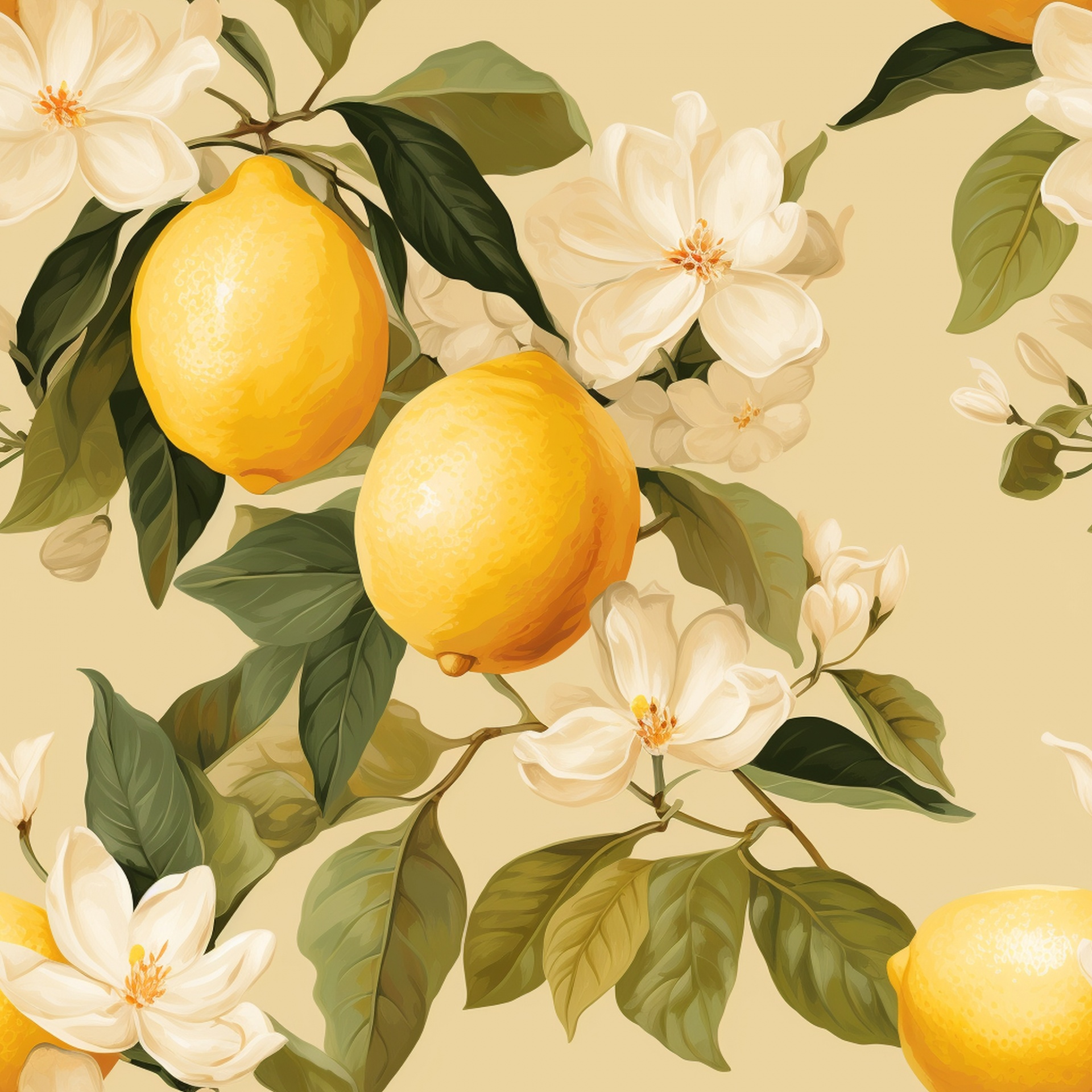 Seamless Lemons Background Free Stock Photo - Public Domain Pictures