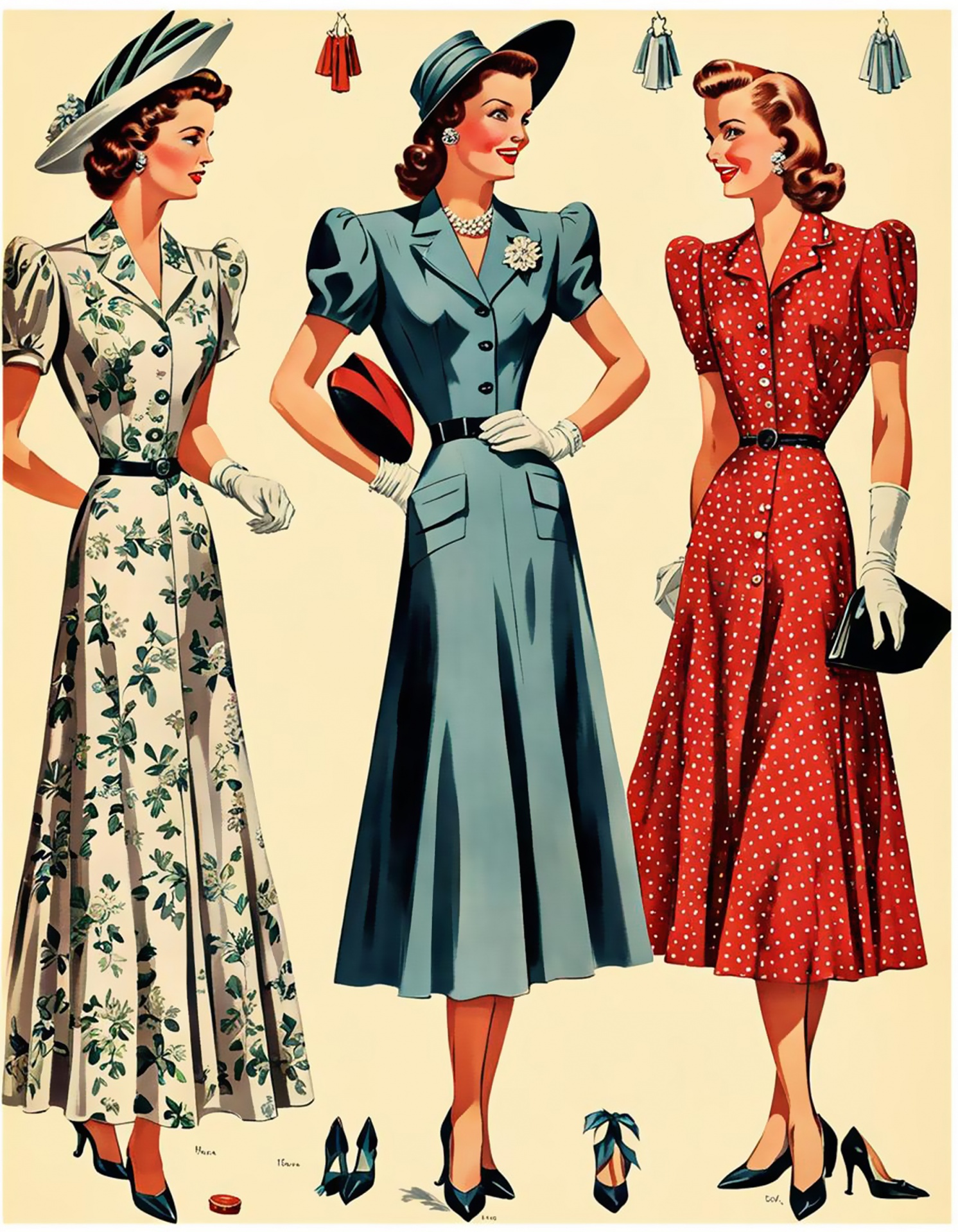 Vintage 1940s Fashion Catalog Free Stock Photo - Public Domain Pictures