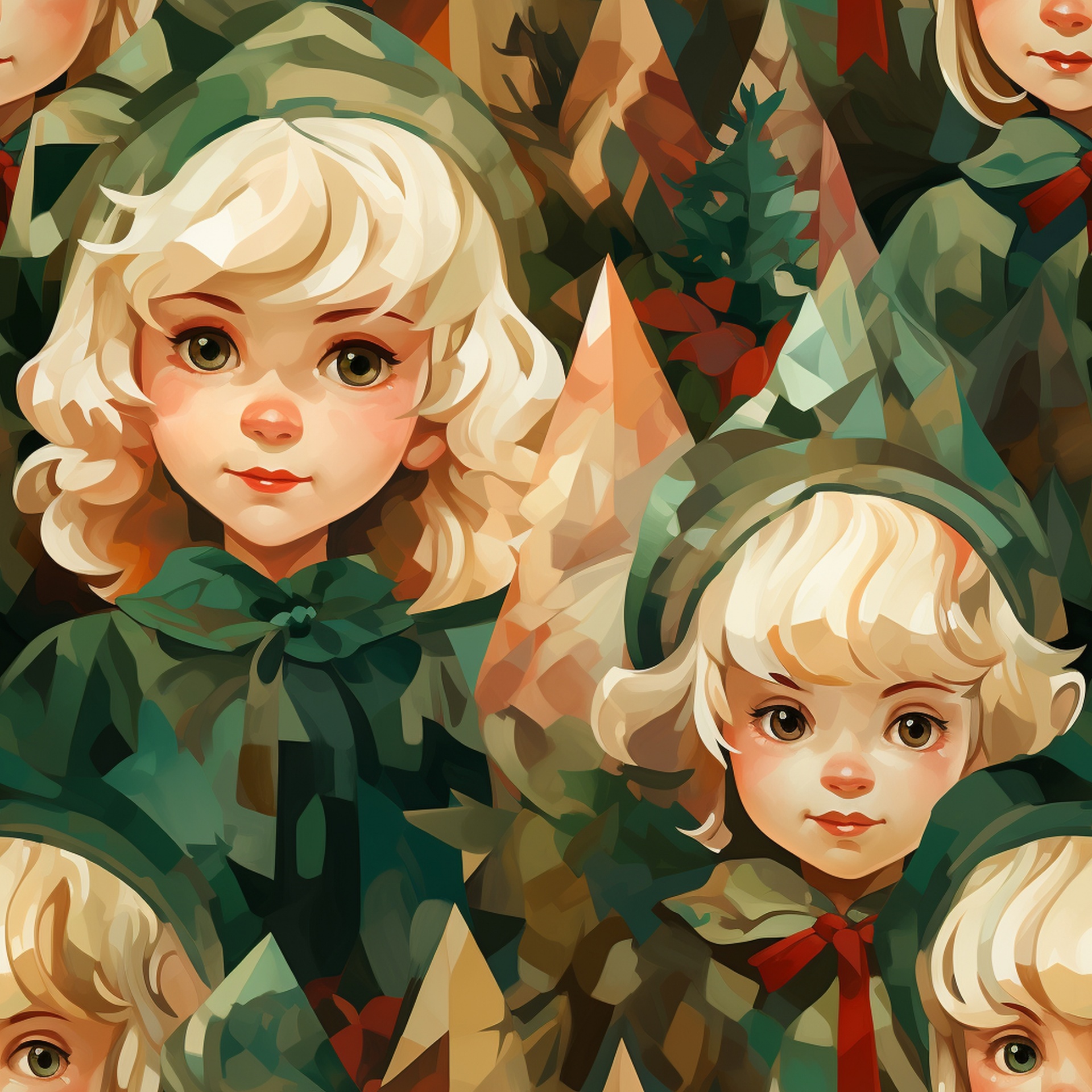 Vintage Elves Seamless Pattern Free Stock Photo - Public Domain Pictures