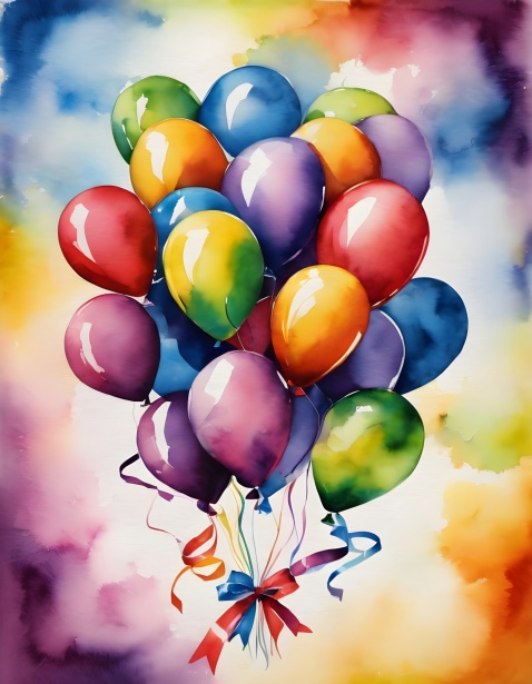 Birthday Balloons Illustration Free Stock Photo - Public Domain Pictures
