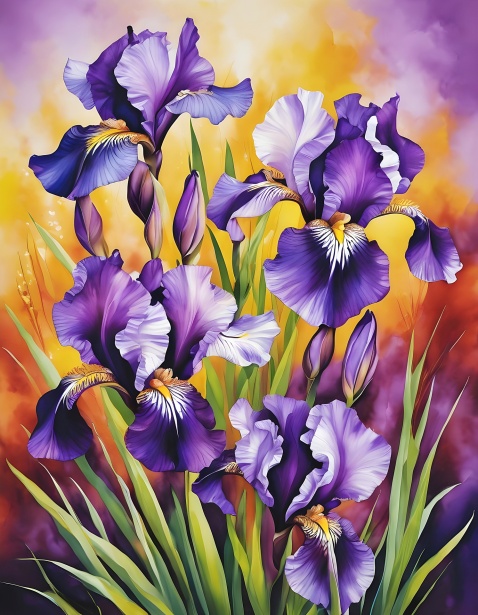 Iris Flower Blossoms Art Free Stock Photo - Public Domain Pictures