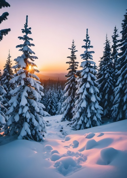 Winter Snow Landscape Trees Free Stock Photo - Public Domain Pictures