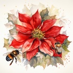 Fundal de artă de Crăciun albine