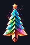 Bright multicolor Christmas tree
