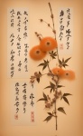 Flowers On Japanese Manuscript