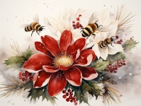 Fundal artistic de Crăciun albinelor