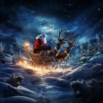 Weihnachtsmann und Rentier-Kunst