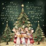 Рождественские Мыши Крысы Колядующие арт