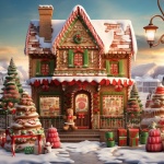 Gingerbread House Homestead Art