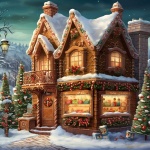 Gingerbread House Homestead Art