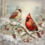 Christmas Winter Cardinal Art