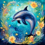 Impressão artística de golfinhos