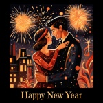 Romantic Couple New Year Art