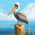 Pelican Vector Art Print