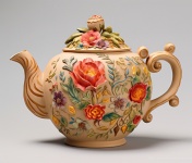Vintage Floral Teapot Art