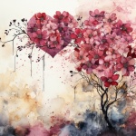 Floral Valentine Heart Illustration