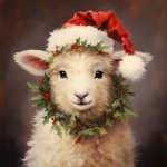 Cute Baby Lamb Christmas Art