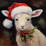 Cute Baby Lamb Christmas Art