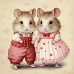 Stampa artistica di coppia di topi di Sa