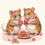 Valentine mice mouse art print