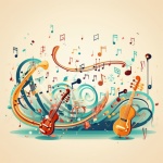 Musical Instrument and Notes art