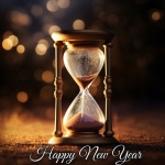 Vintage hourglass new year eve art