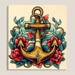 Vintage Anchor Art Print Nautical
