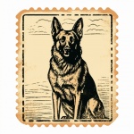 Selo de cão pastor alemão
