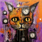 Abstract Graffiti Cat Art Print