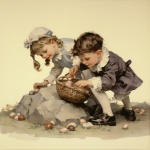 Vintage Children Easter Egg Hunt