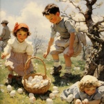 Vintage Children Easter Egg Hunt