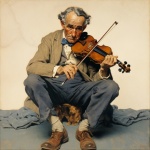 Bătrân care cântă la vioară Art