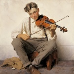 Young Man Playing Violin Art