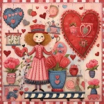 Valentine Girl Quaint Art Print
