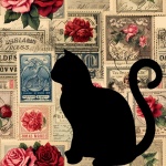 Vintage Valentine Stamp And Cat