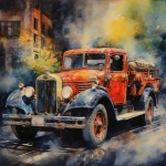 Vintage Firetruck Art Print