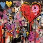 Valentine Hearts Graffiti Artwork