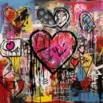 Valentine Hearts Graffiti Artwork