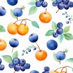 Apricot and Blueberry Pattern