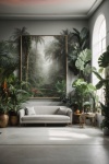 Interior space with jungle accents