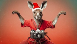 Kangaroo, Retro Camera, Wallpaper