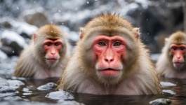AI Generated Snow Monkeys