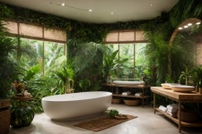 Banheiro luxuoso - tema selva